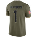 #1 Tua Tagovailoa Player M.Dolphins Olive Salute To Service Limited Football Jerseys