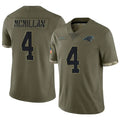 C.Panthers #4 Tetairoa McMillan Player Olive Salute To Service Limited Football Jerseys