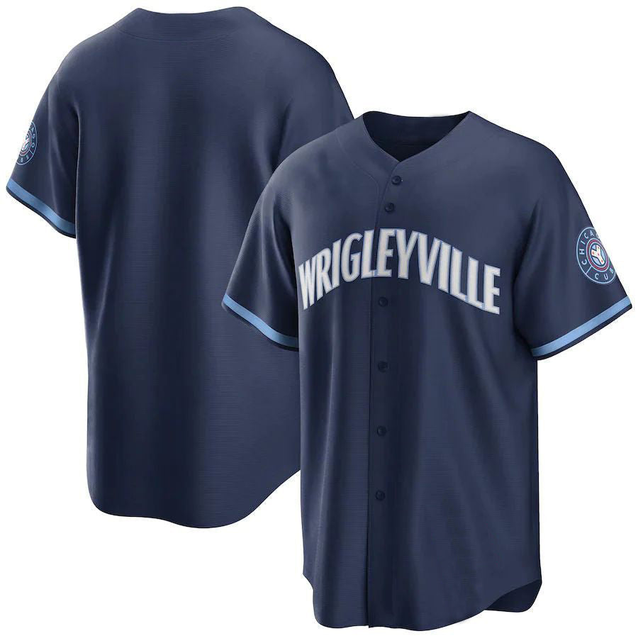 C.Cubs Blank Player Navy City Connect Replica Game Baseball Jerseys