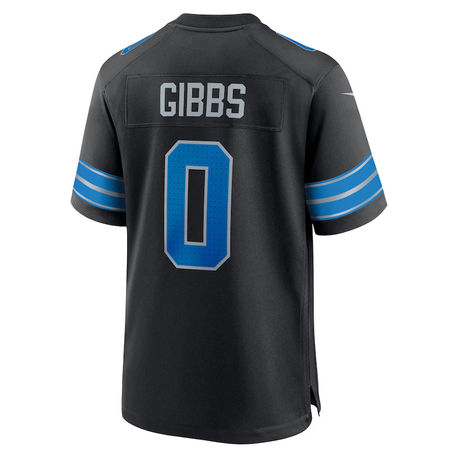D.Lions #0 Jahmyr Gibbs Player Black Home Game Football Jerseys