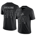 D.Lions #34 Alex Anzalone Player Black REFLECTIVE Limited Football Jerseys