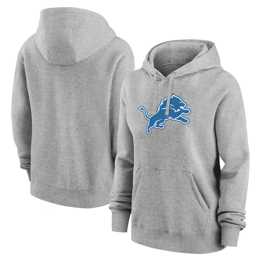 D.Lions Heather Gray Club Pullover Hoodie Player Football Jerseys
